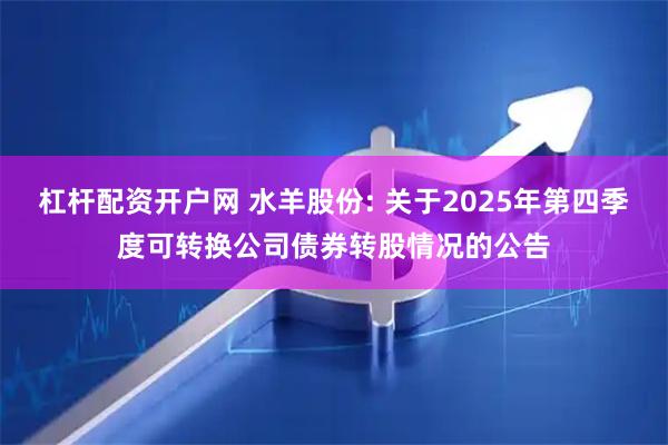 杠杆配资开户网 水羊股份: 关于2025年第四季度可转换公司债券转股情况的公告
